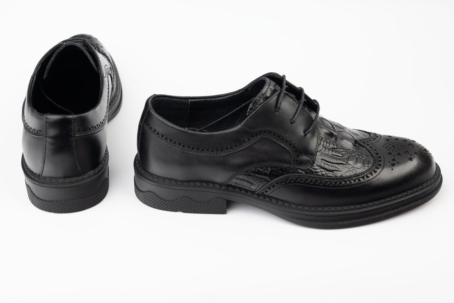 Pantofi barbati piele naturală JOHAN 16305 N presaj croco