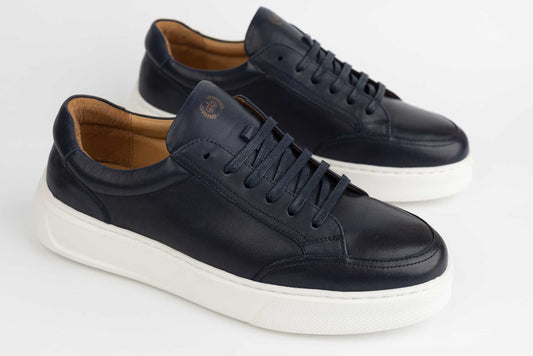 Men's casual genuine leather shoes FRANCO GERARDO sport 17-4 Blue