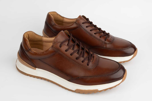 Men's casual shoes made of genuine leather MELS 144501 Brown