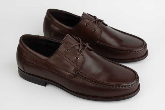 Men's casual shoes made of natural leather ELDEMAS 744-311 Brown