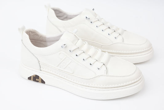 Casual shoes genuine leather JOHAN 82821 White (unisex)