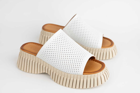 Women's genuine leather clogs DOGATI 10691 White