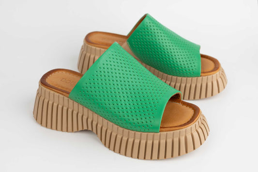 Women's genuine leather clogs DOGATI 10691 Green