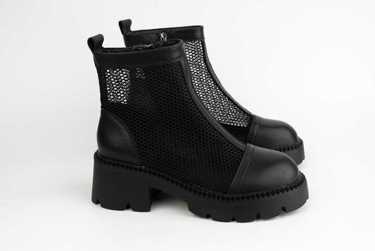Women's casual boots, genuine leather FORMAZIONE 220-10 N, mesh