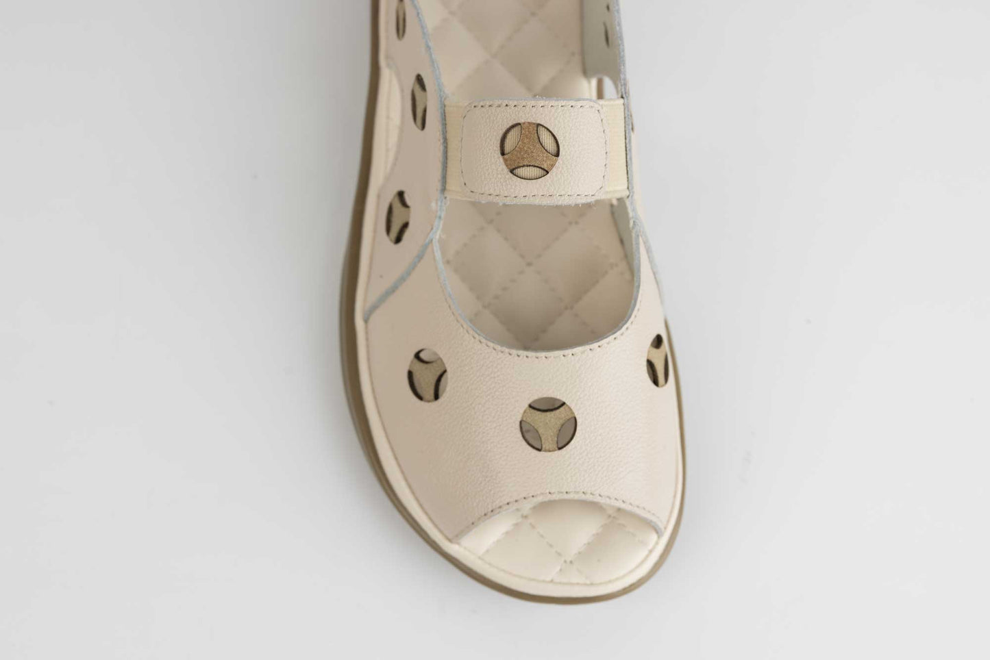 Women's sandals made of genuine leather FORMAZIONE 1388 Cream