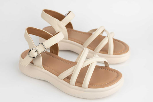 Women's sandals made of genuine leather FORMAZIONE 802 Cream