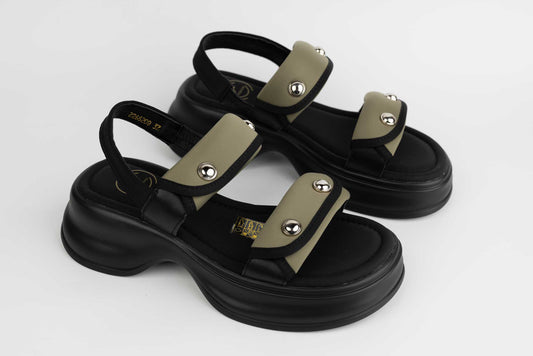 Women's sandals made of genuine leather FORMAZIONE 66209 Green