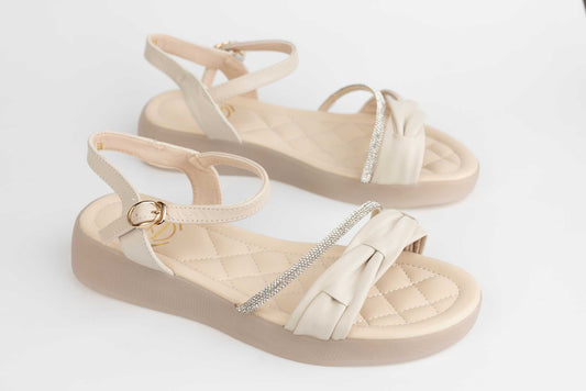 Women's sandals made of genuine leather FORMAZIONE 9936 Cream