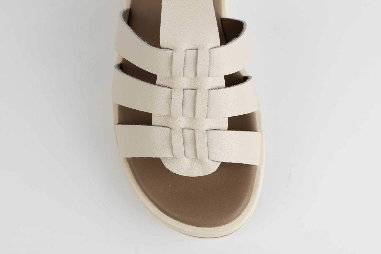 Women's sandals made of genuine leather FORMAZIONE 20295 Cream