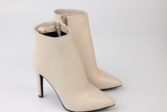 Elegant women's genuine leather boots PERLA 4055 Cream