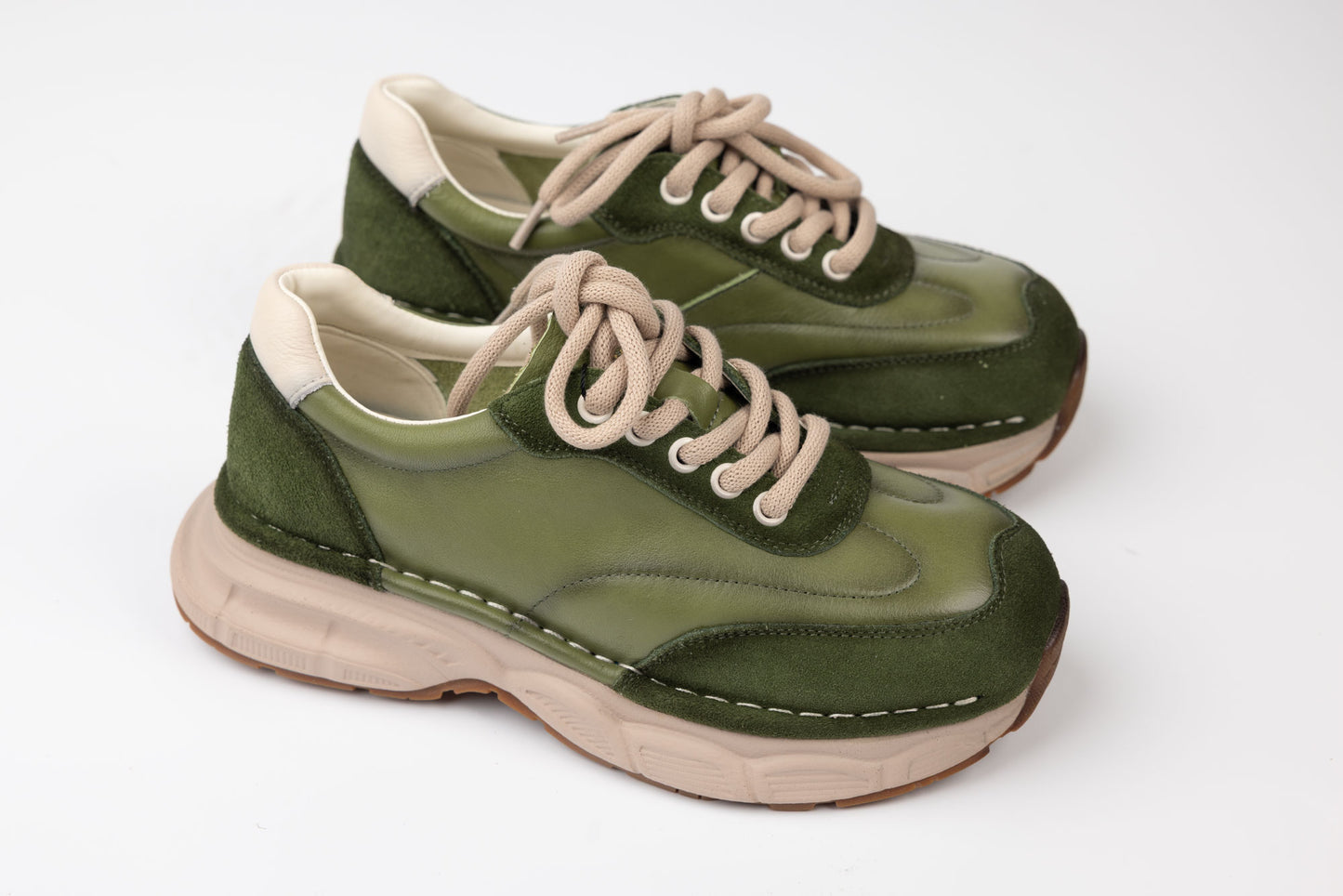 Adidași damă piele naturală FRANCO GERARDO 5502 Verde box vel