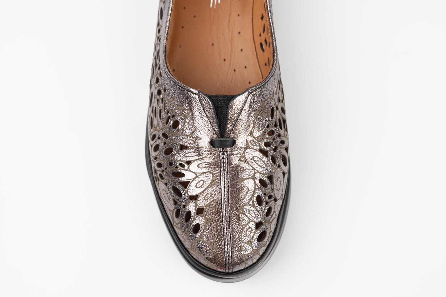 Pantofi dama piele naturală talpa ortopedica LSD 165 Nichel