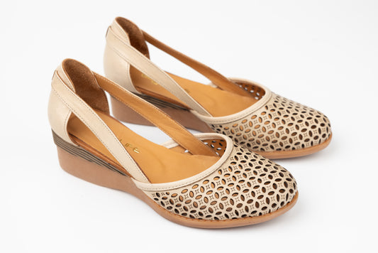 Women's orthopedic genuine leather shoes LSD 160 Beige