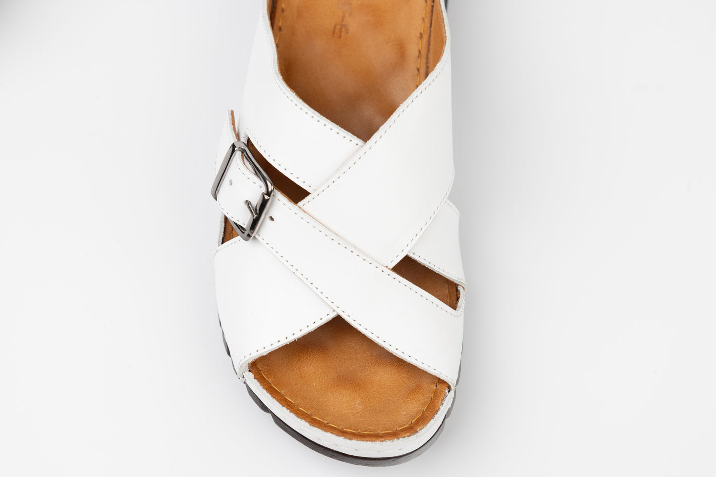 Women's genuine leather orthopedic clogs LSD 101 White