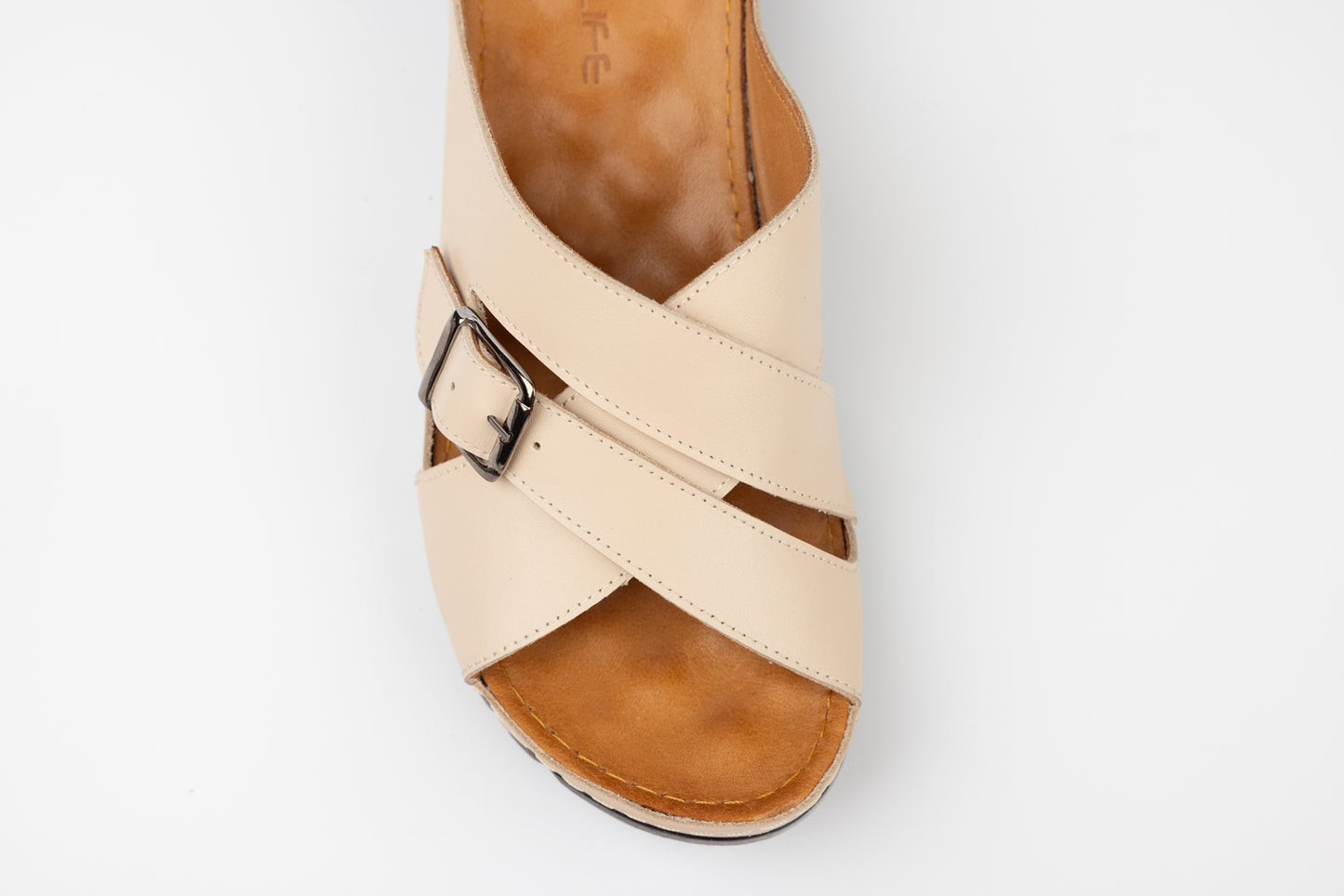 Women's genuine leather orthopedic clogs LSD 101 Beige