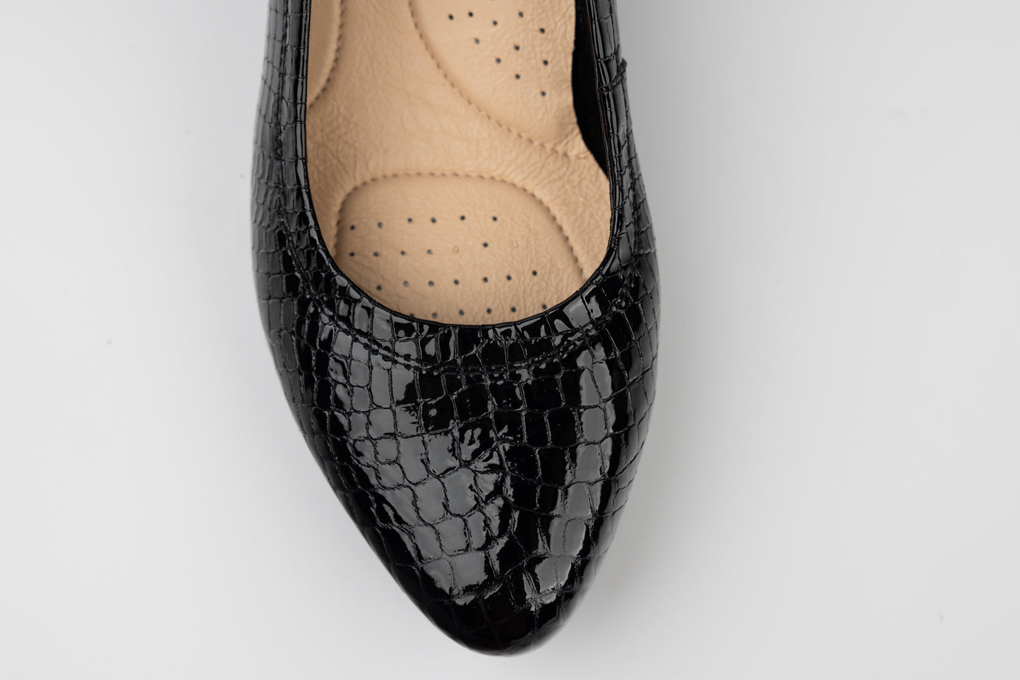 Women's genuine leather shoes PULSO 1578 Black croco XXL