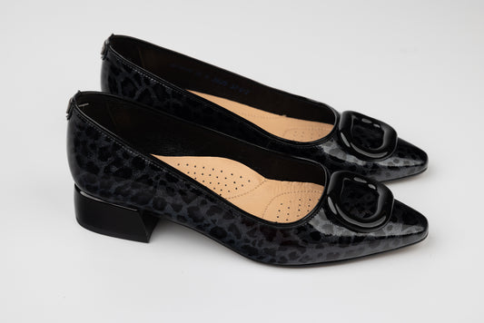 Women's genuine leather shoes PULSO 1548 N leopard lacquer