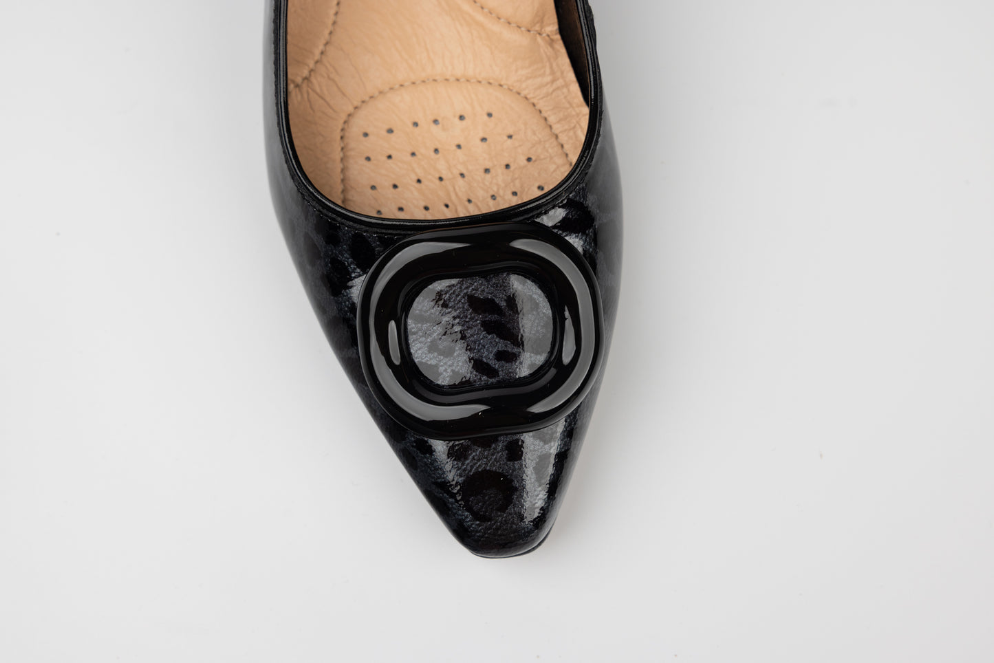 Women's genuine leather shoes PULSO 1548 N leopard lacquer