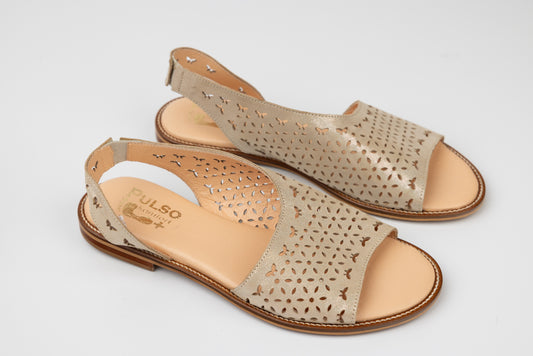 Women's genuine leather sandals PULSO 569 Gold