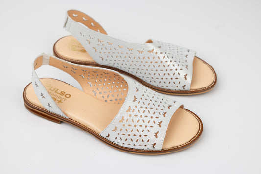 Women's genuine leather sandals PULSO 569 White XXL