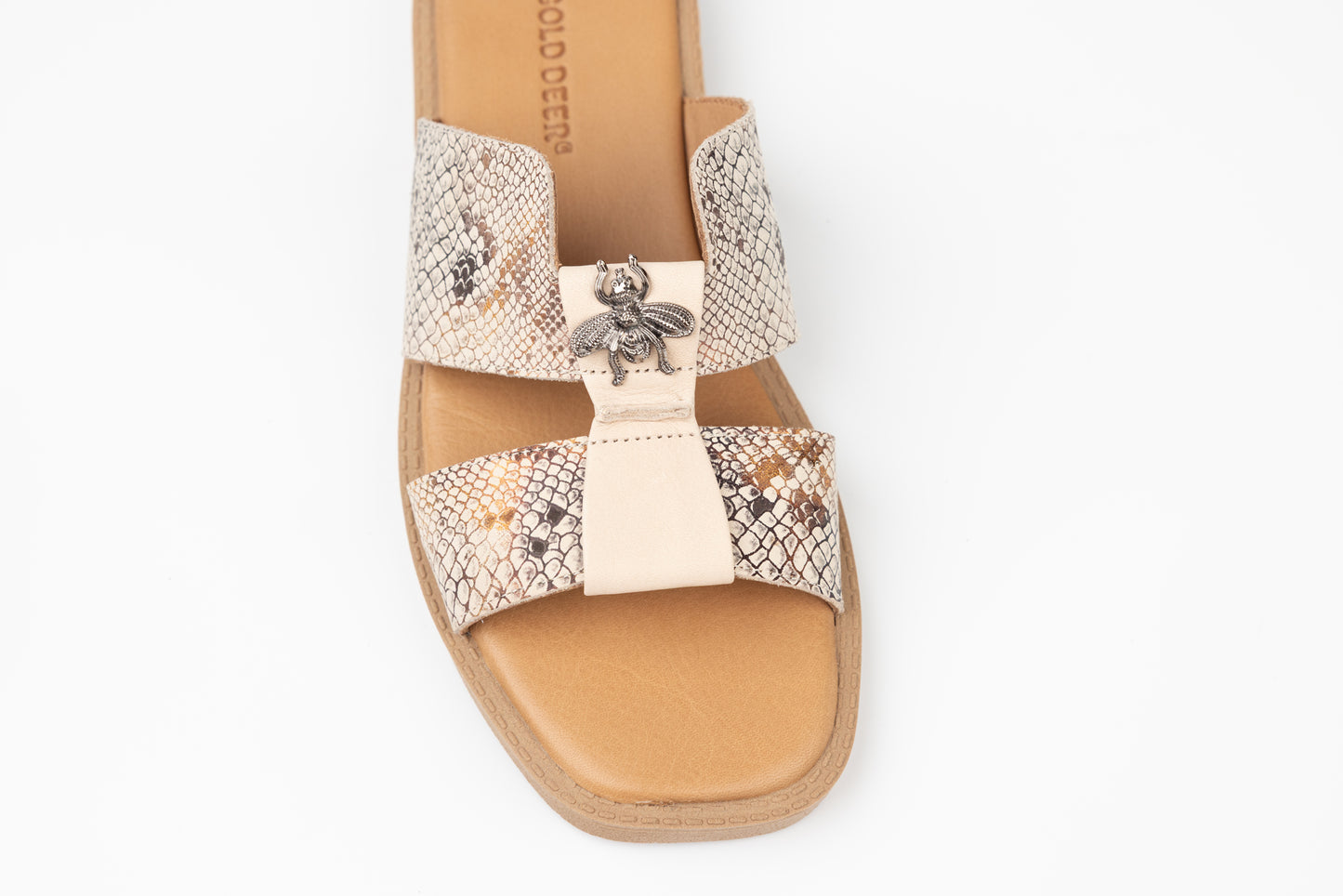 Slapi dama piele naturală GOLD DEER 2142 Șarpe AU