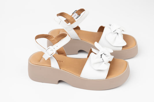 Women's sandals made of genuine leather ERISMA 3207 White