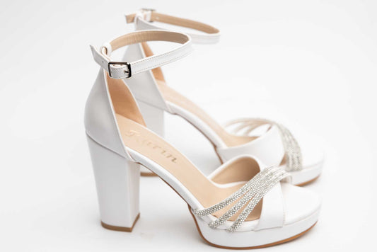 Elegant women's sandals made of eco-leather KARIN 6894 White