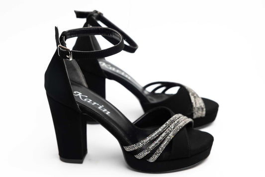 Elegant women's sandals made of eco-leather KARIN 6894 N velour