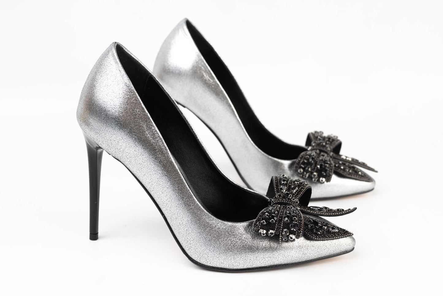 Pantofi dama stiletto piele naturala BOTTA 1-03 Argintiu
