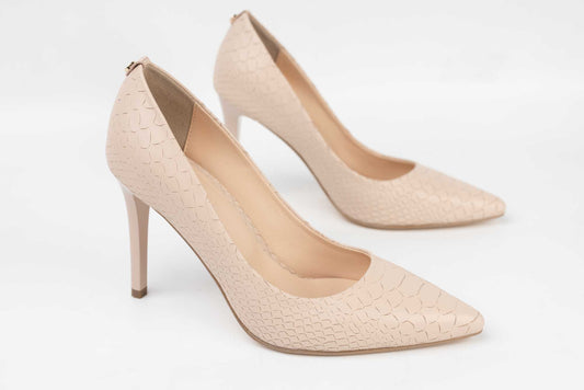 Women's stiletto shoes made of genuine leather BOTTA 178 Nude croco