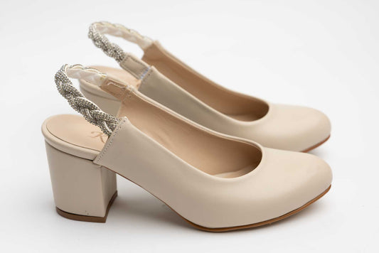 Women's eco-leather cut-out shoes KARIN 082 Box cream