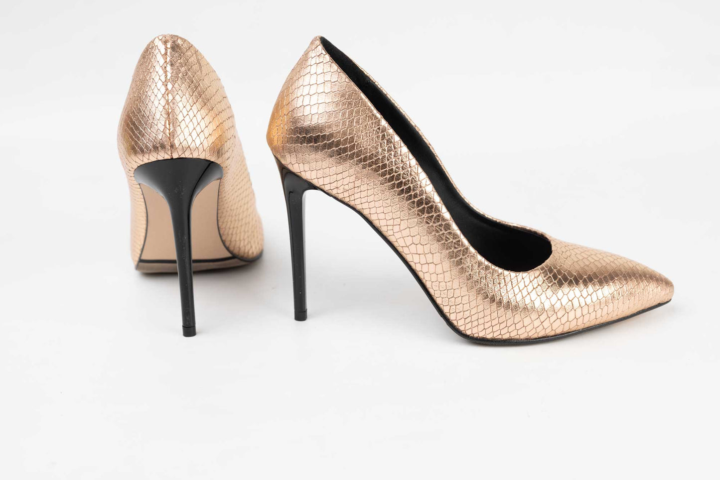 Pantofi dama stiletto piele naturala BOTTA 03 Cipria sarpe