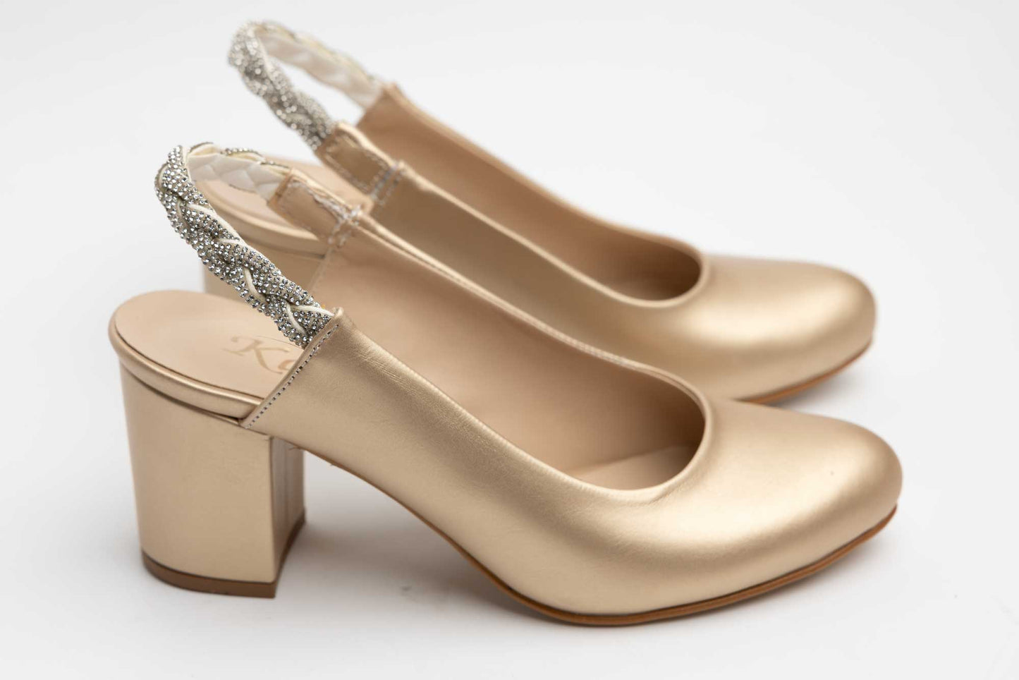 Pantofi dama decupati piele eco KARIN 082 Auriu box