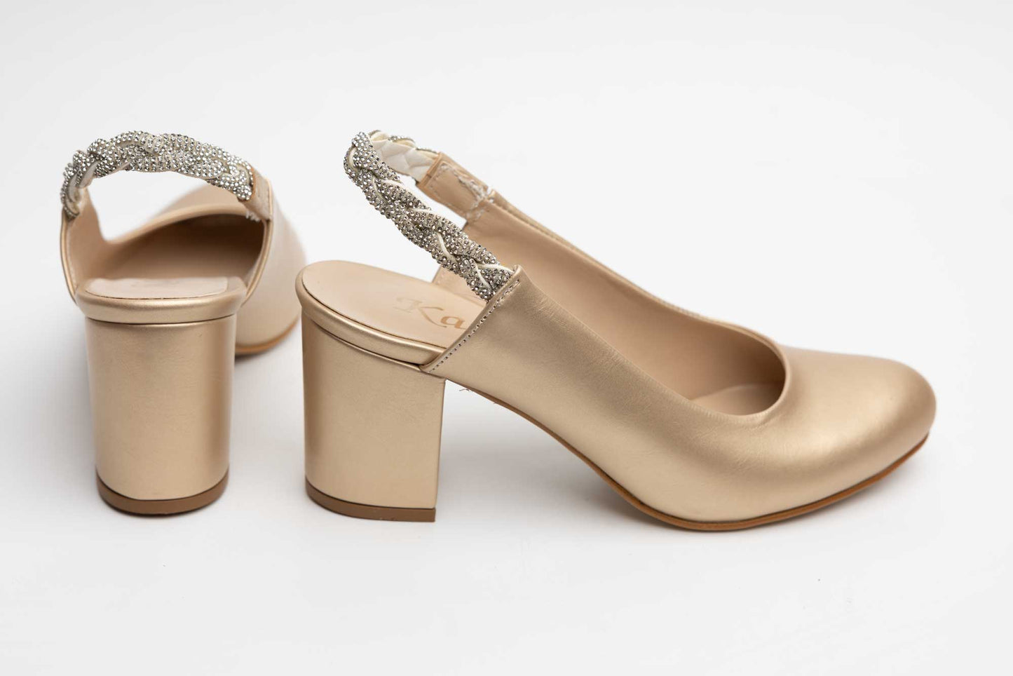 Pantofi dama decupati piele eco KARIN 082 Auriu box