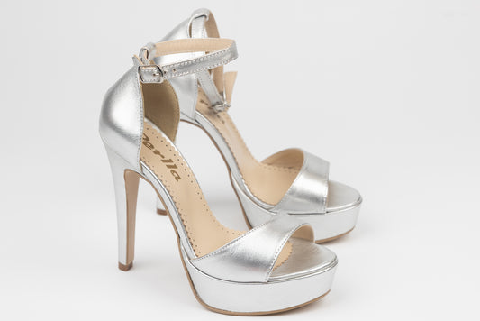 Women's genuine leather sandals PERLA 300 Silver