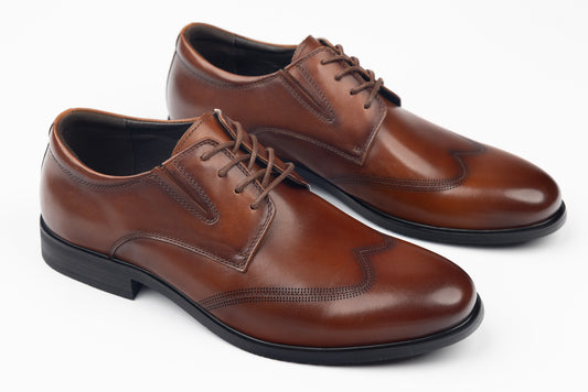 Men's genuine leather shoes JOHAN 16535 Brown