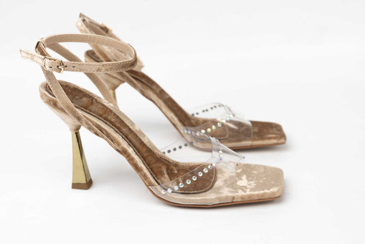 Women's satin sandals LONDON 0400-16 Beige