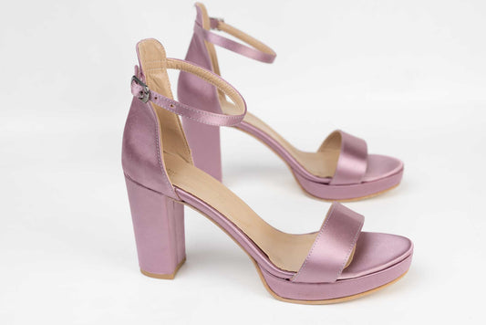 Women's satin sandals LONDON 1926 Satin salmon