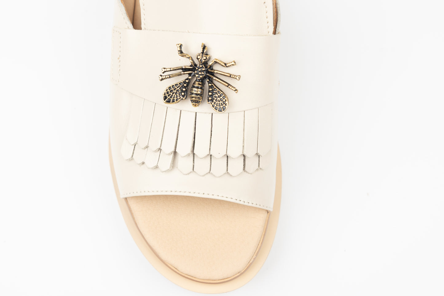 Women's genuine leather clogs RUSAY 20 Beige