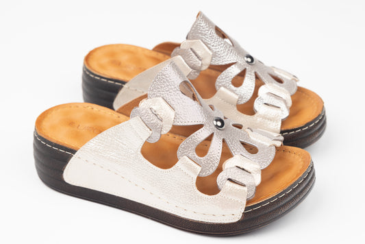 Saboti dama piele naturală LSD 216 Pudra