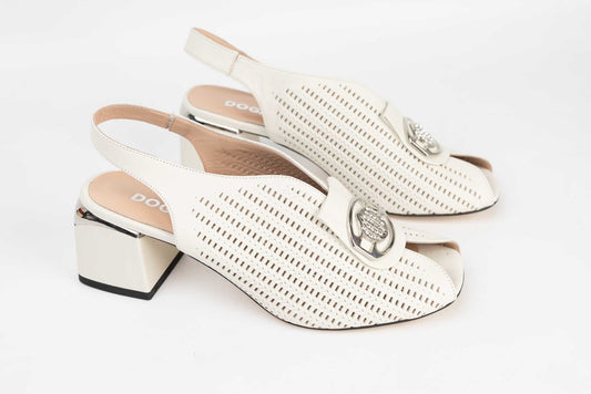 Women's perforated natural leather sandals DOGATI 529 Beige