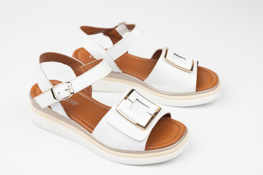 Women's genuine leather sandals ANNA VIOTI 1060 WHITE