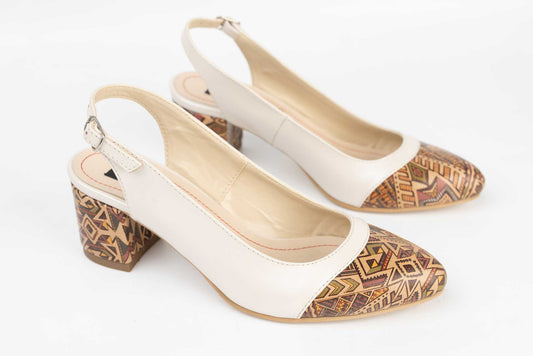 Women's genuine leather shoes SORTEC dec 55 beige