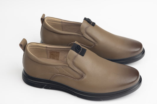 Men's genuine leather shoes JOHAN 202405 Khaki