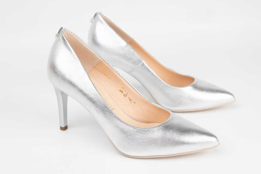 Elegant women's shoes made of genuine leather SALA 7064 Silver