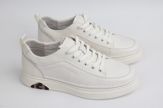 Unisex genuine leather shoes JOHAN 82826 White