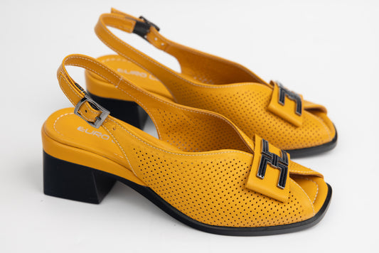 Women's genuine leather sandals LSD 1038 Yellow