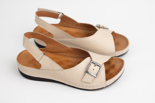 Women's genuine leather sandals LSD 317 Beige
