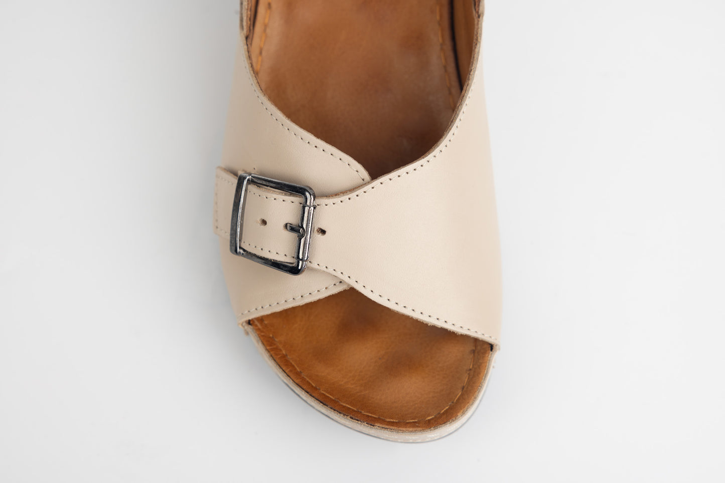 Women's genuine leather sandals LSD 317 Beige