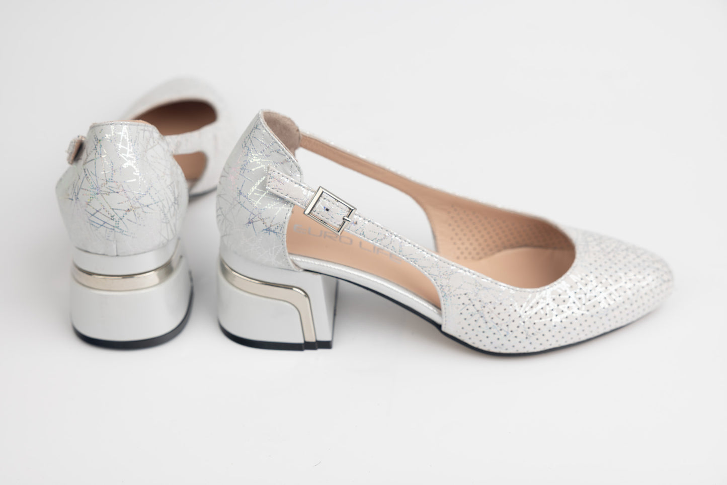 Pantofi dama piele naturală LSD 903 Alb arg